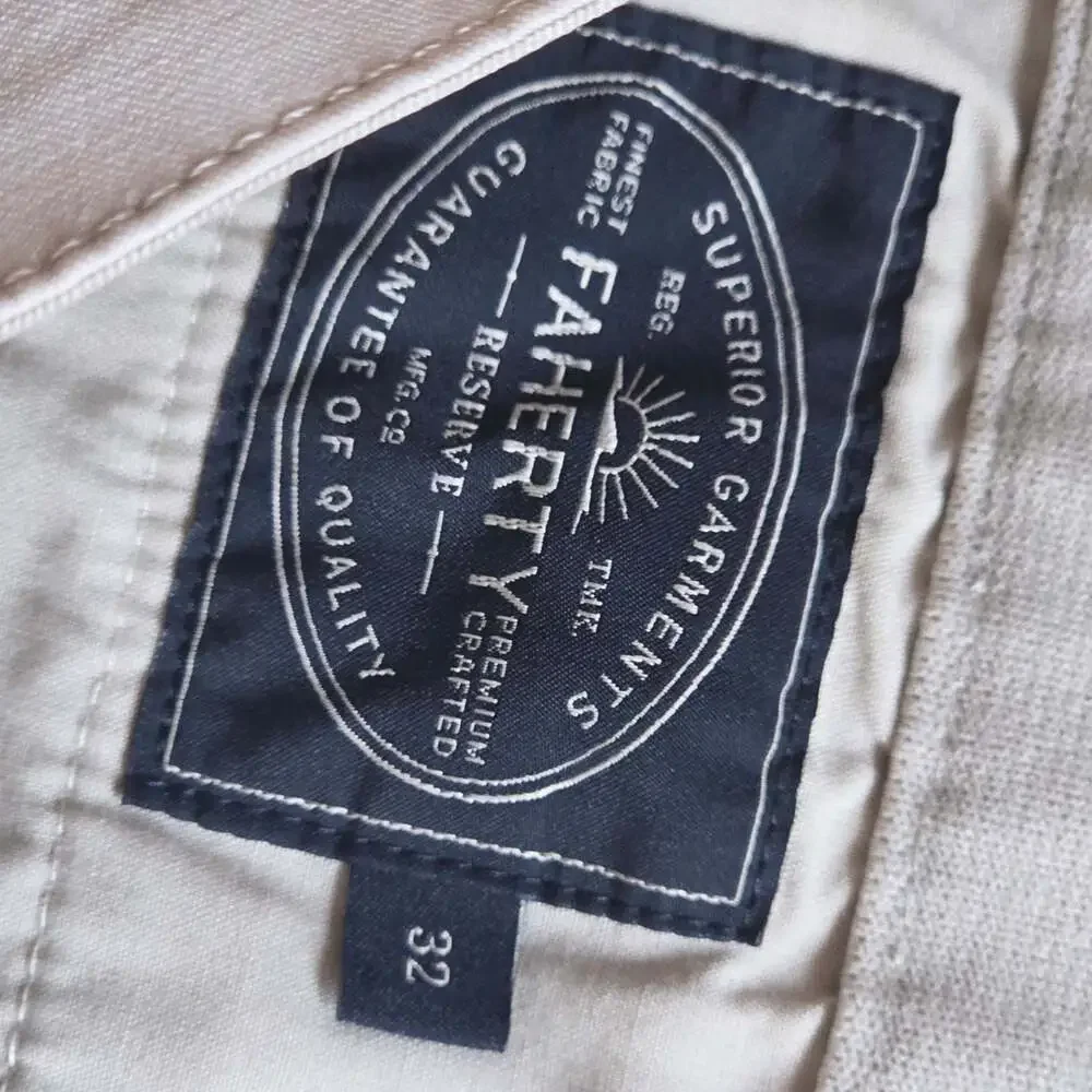 Faherty Reserve Mens Size 32 Chino Casual Beige Shorts